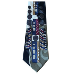 Screenplay by Martin Wong Silk Dress Tie Made in USA Abstract Print 58" 3.75"